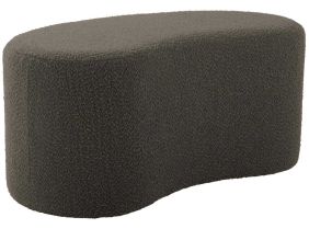 Pouf en tissu bouclette Ada Wave (Vert taupe)