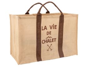 Sac à bûches en jute (La vie de chalet)