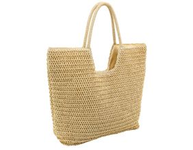 Sac cabas tressé naturel