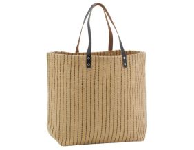 Sac à mains en jute à rayures