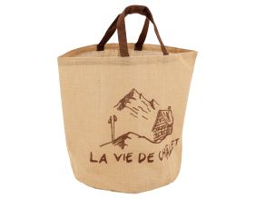 Sac rond en jute naturel plastifié (La vide de chalet)