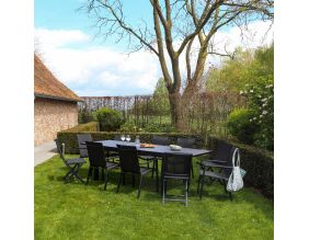 Salon de jardin en aluminium et HPL Star (Table + 6 fauteuils + 4 chaises)