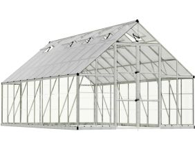 Serre de jardin en aluminium argent et polycarbonate Balance (18.4m²)