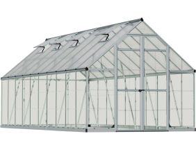 Serre de jardin en aluminium argent et polycarbonate Balance (14.8m²)