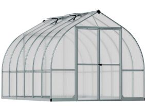 Serre de jardin en aluminium argent et polycarbonate Bella (9m²)