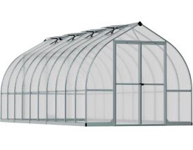 Serre de jardin en aluminium argent et polycarbonate Bella (14.7m²)