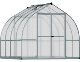 Serre de jardin en aluminium argent et polycarbonate Bella (6m²)