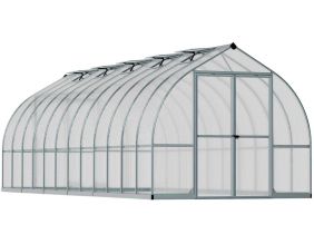 Serre de jardin en aluminium argent et polycarbonate Bella (17.7m²)