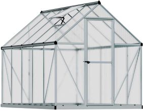 Serre de jardin en aluminium argent et polycarbonate Mythos (5.7m²)