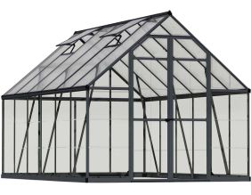 Serre de jardin en aluminium gris et polycarbonate Balance (9m²)