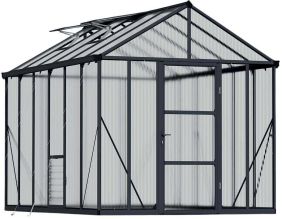 Serre de jardin en aluminium gris et polycarbonate Glory (9.2m²)