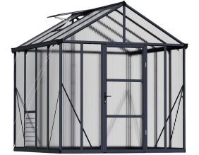 Serre de jardin en aluminium gris et polycarbonate Glory (6.2m²)