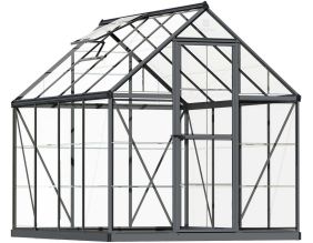 Serre de jardin en aluminium gris et polycarbonate Harmony (4.6m²)