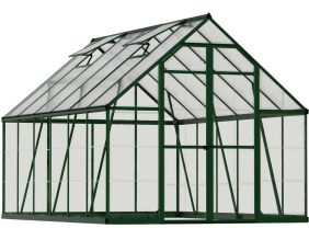 Serre de jardin en aluminium vert et polycarbonate Balance (9m²)