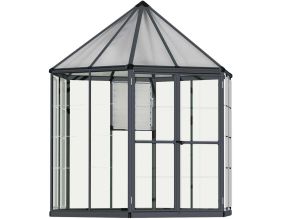 Serre de jardin hexagonale en aluminium et polycarbonate Oasis (4m²)