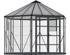 Serre de jardin hexagonale en aluminium et polycarbonate Oasis (8.6m²)