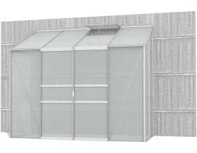 Serre de jardin en polycarbonate 4 mm et aluminium anodisé Ida (131.5 x 255 x 222 cm)