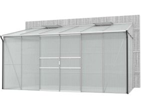 Serre de jardin en polycarbonate 4 mm et aluminium anodisé Ida (201.4 x 386.50 x 220.8 cm)