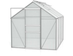 Serre de jardin en polycarbonate 4 mm et aluminium anodisé Venus (Longueur de 257 cm)