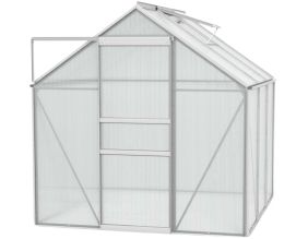 Serre de jardin en polycarbonate 6 mm et aluminium anodisé Venus (Longueur de 195 cm)