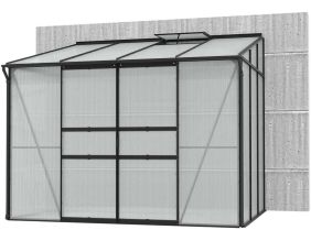 Serre de jardin en polycarbonate 4 mm et aluminium noir Ida (201. x 262.10 x 220.80 cm)