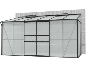 Serre de jardin en polycarbonate 4 mm et aluminium noir Ida (201. x 386.50 x 220.80 cm)