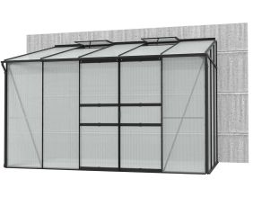 Serre de jardin en polycarbonate 4 mm et aluminium noir Ida (201. x 324.30 x 220.80 cm)