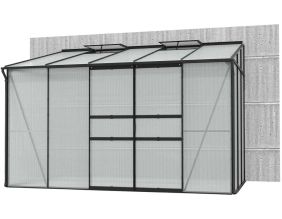 Serre de jardin en polycarbonate 6 mm et aluminium noir Ida (201. x 324.30 x 220.80 cm)