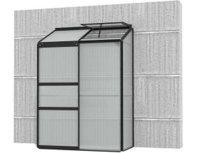 Serre de jardin en polycarbonate 4 mm et aluminium noir Ida (68.8 x 130.60 x 182.30 cm)