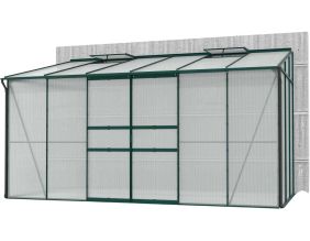 Serre de jardin en polycarbonate 4 mm et aluminium vert emeraude Ida (201. x 386.50 x 220.80 cm)