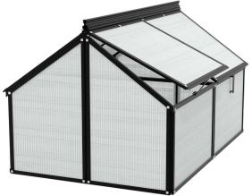 Serre potagère en polycarbonate 4 mm et aluminium Gaia Jumbo (Noir)