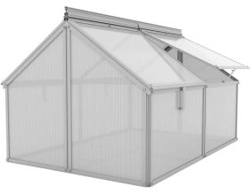 Serre potagère en polycarbonate 4 mm et aluminium Gaia Jumbo (Aluminium anodisé)