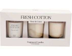 Set de 3 bougies en verre Votives (Fleur de coton)