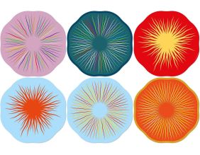 Set de table en vinyle 38 cm Sunrise (Lot de 6 sets de table motifs assortis)