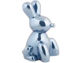 Statue en céramique Balloon Bunny (Bleu foncé)