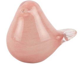 Statue en verre Fat Bird 9 x 6 x 8 cm (Rose pâle)