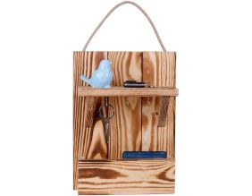 Support à clés en bois avec range courrier Holder (Naturel)