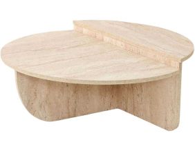 Table basse en aggloméré Podium (Beige travertine)