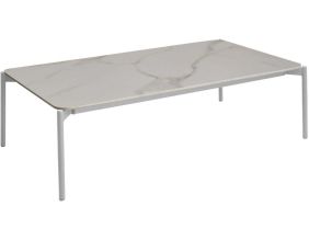 Table basse de jardin plateau céramique Ambiance (Blanc)