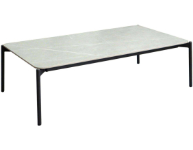 Table basse de jardin plateau céramique Ambiance (Graphite et gris)