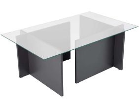 Table basse en verre et aggloméré Vetrino (Anthracite)