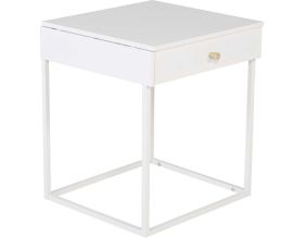 Table de chevet en acier Bakal (Blanc)