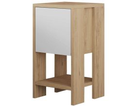 Table de chevet en aggloméré Ema (Blanc, Beige)