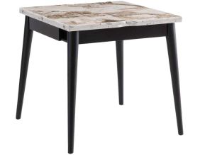 Table de repas extensible Totem (Noir, Blanc marbré)