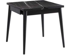 Table de repas extensible Totem (Noir, Noir marbré)