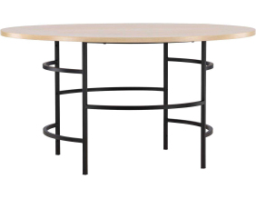 Table de repas ronde Ø140 cm Copenhagen (Beige, Noir)