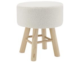 Tabouret en bouclette pied bois