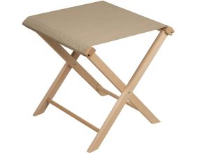 Tabouret pliant en hêtre et tissu Monte Carlo (Taupe)