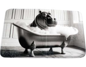 Tapis de bain en polyester Animal 45 x 75 cm (Hippo)