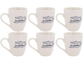 Vaisselle en porcelaine blanche Banc de Poissons (Mug)